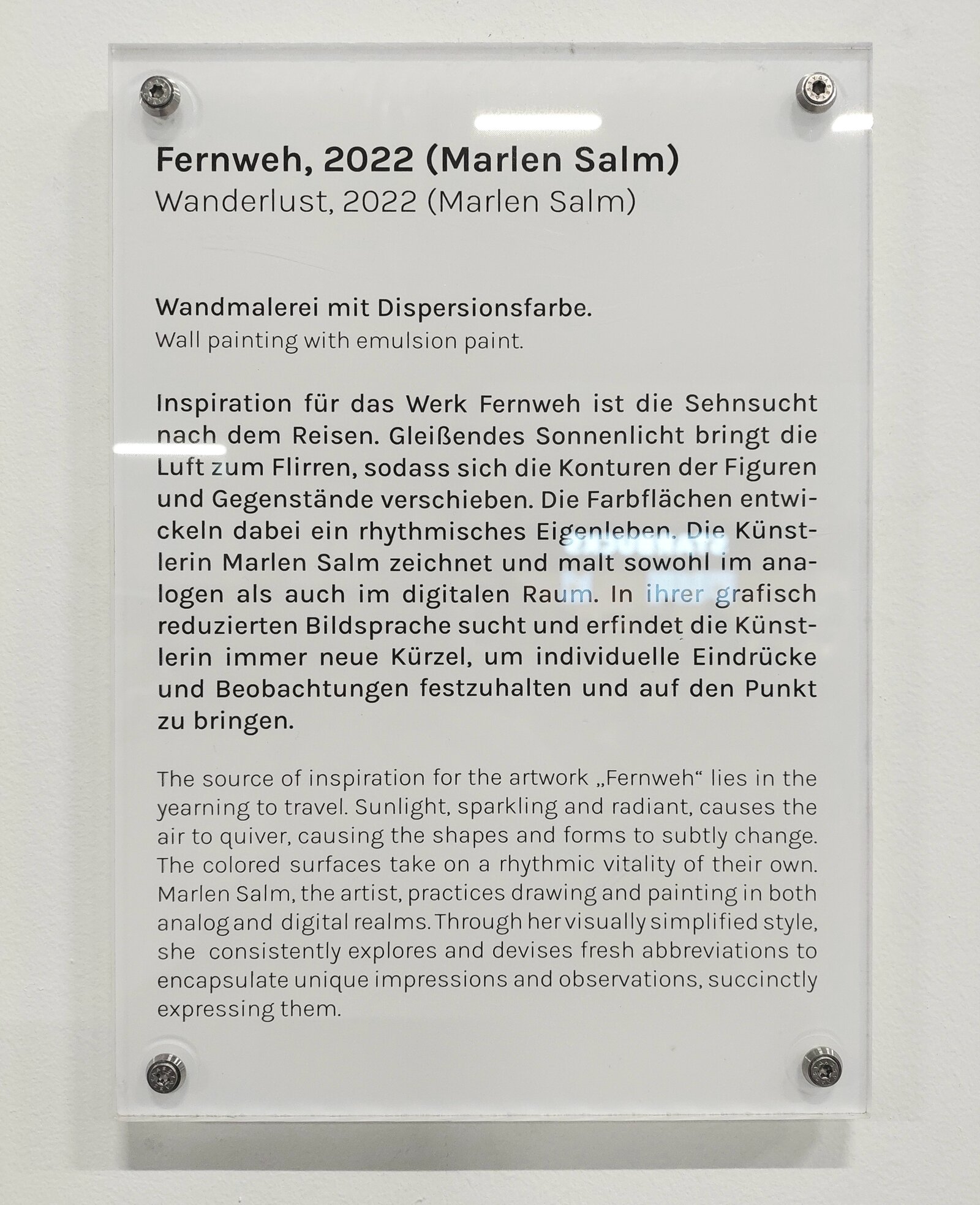 Ausstellungsschild "Fernweh", Hbf